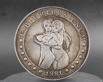 Moneta Hobo LGBT 2 Ragazza Momento d'amore lesbico Arte Moneta personalizzata americana Dollaro