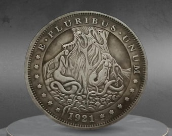 Hobo Coin Sexy Woman Mermaid Tree of Life Start of Creation American Custom Coin Dollar