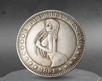Hobo Coin Sexy Woman Anime Girl Hentai Posing Art Rare American Custom Coin Dollar