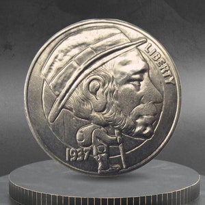 Hobo Coin Homeless Man Walking Travel Big Head Adventure American Custom Coin Nickel