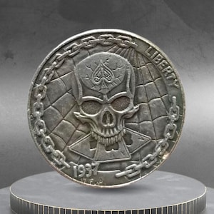 Moeda Hobo Crânio Jogador de Pôquer Cartão de Jogo Cassino Americano Moeda Personalizada Níquel