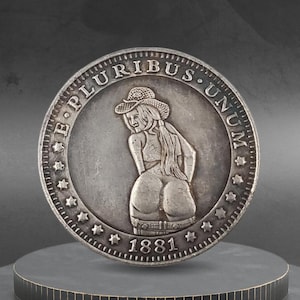 Hobo Coin Texas Cow Girl Sexy Woman Posing Seduction American Custom Coin Dollar