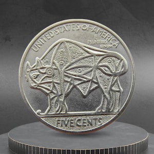Hobo Coin Cosmic Buffalo Galaxy Universe Star Art American Custom Coin US Nickel