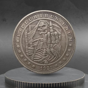 Hobo Coin Angel Of Death Middle Finger Goth Art American Custom Coin Dollar