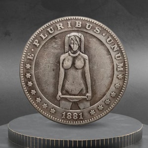 Hobo Coin Sexy Woman Naked Posing Adult Art American Custom Coin Dollar