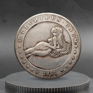 Hobo Coin Sexy Anime Girl Naked Posing Adult Art American Custom Coin Dollar