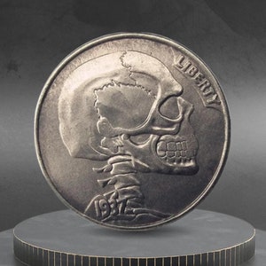 Hobo Coin The Broken Skull Lost Memory Gothic Art American Custom Coin Nickel