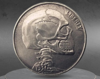 Hobo Coin The Broken Skull Lost Memory Gothic Art American Custom Coin Nickel