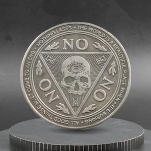 Hobo Coin Skull Yes No Decision Flip Coin Goth Art American Custom Coin ...