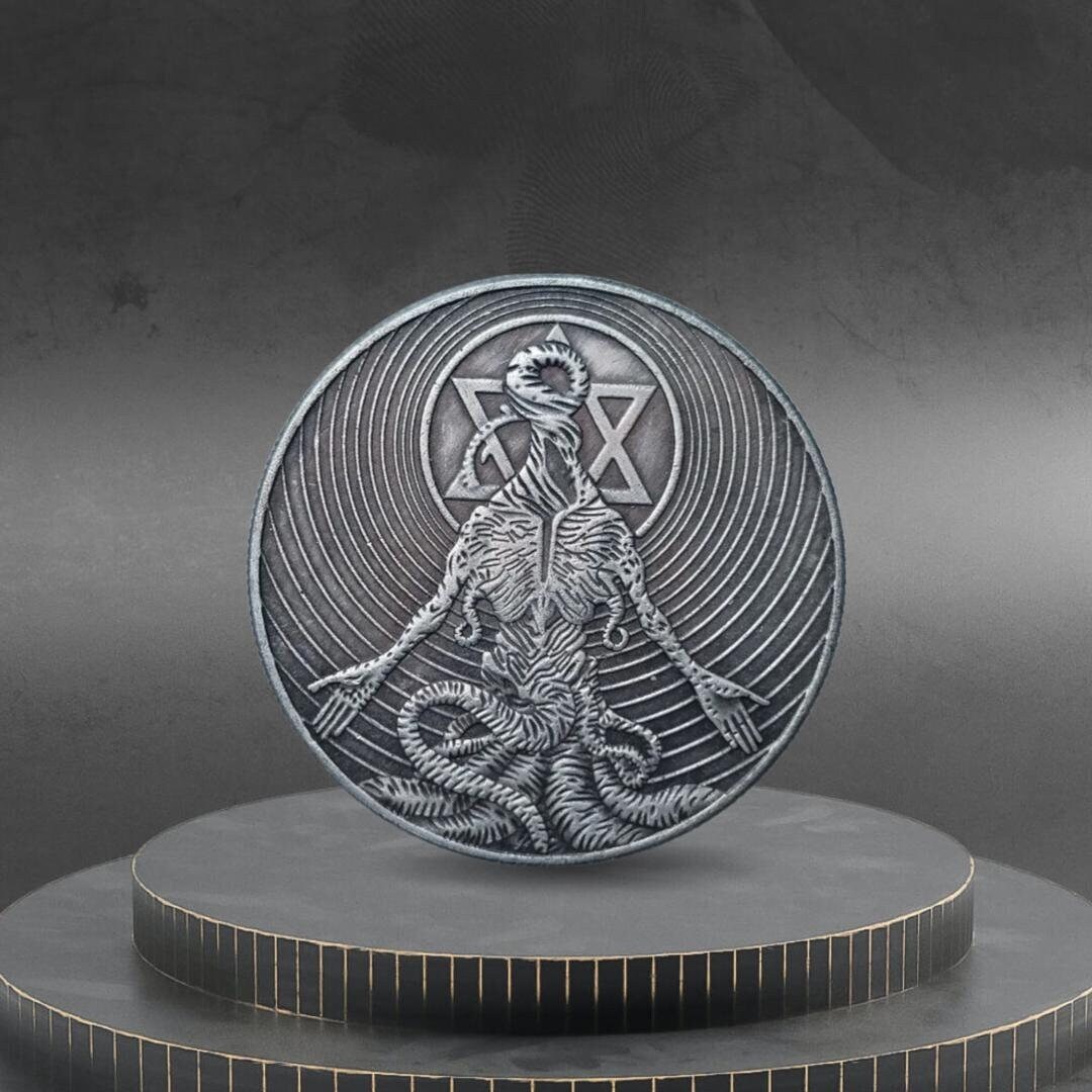 Hobo Coin the Chaos Demon Pentagram Star Gothic American Custom Coin ...