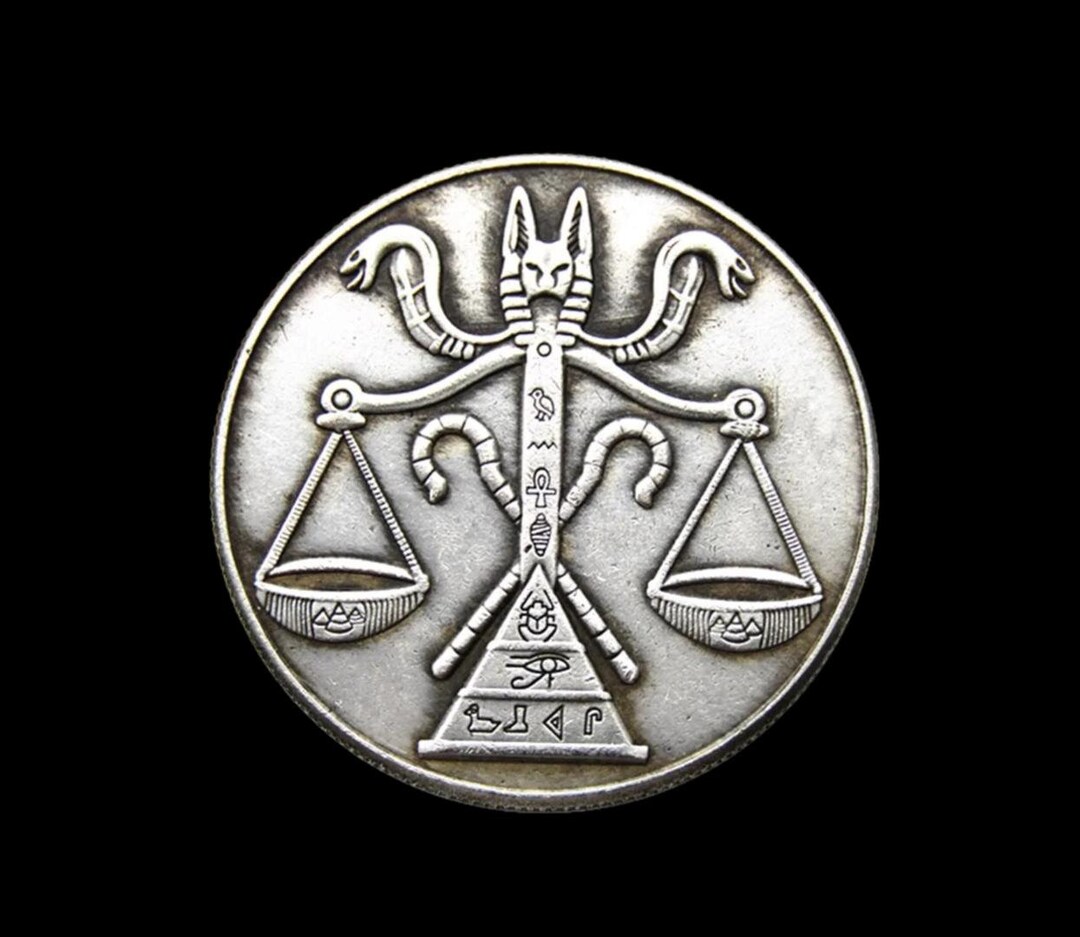 Hobo Coin Egyptian Anubis Scale Good and Evil Deeds American Custom ...