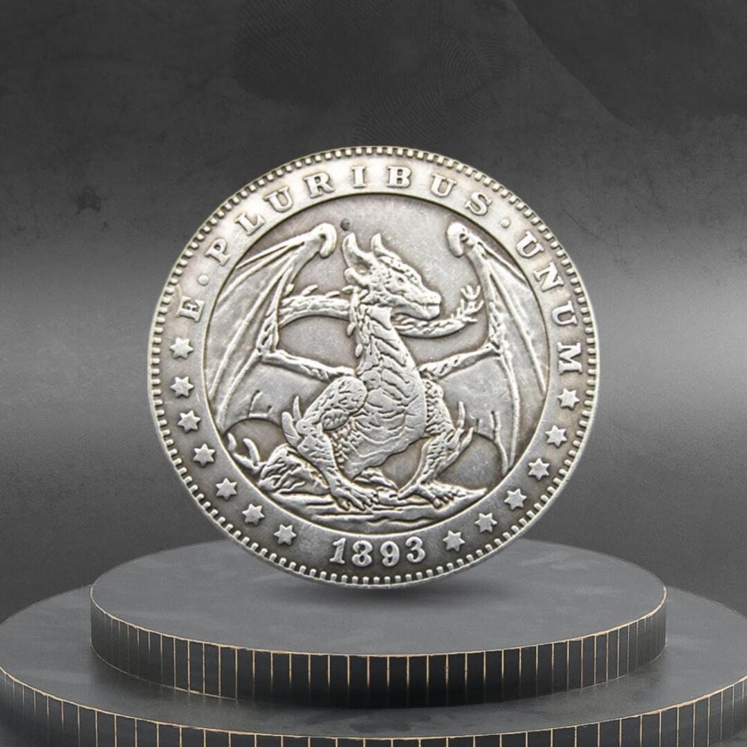Hobo Coin Dragon Ancient Mythical Flying Beast Unique American Custom ...