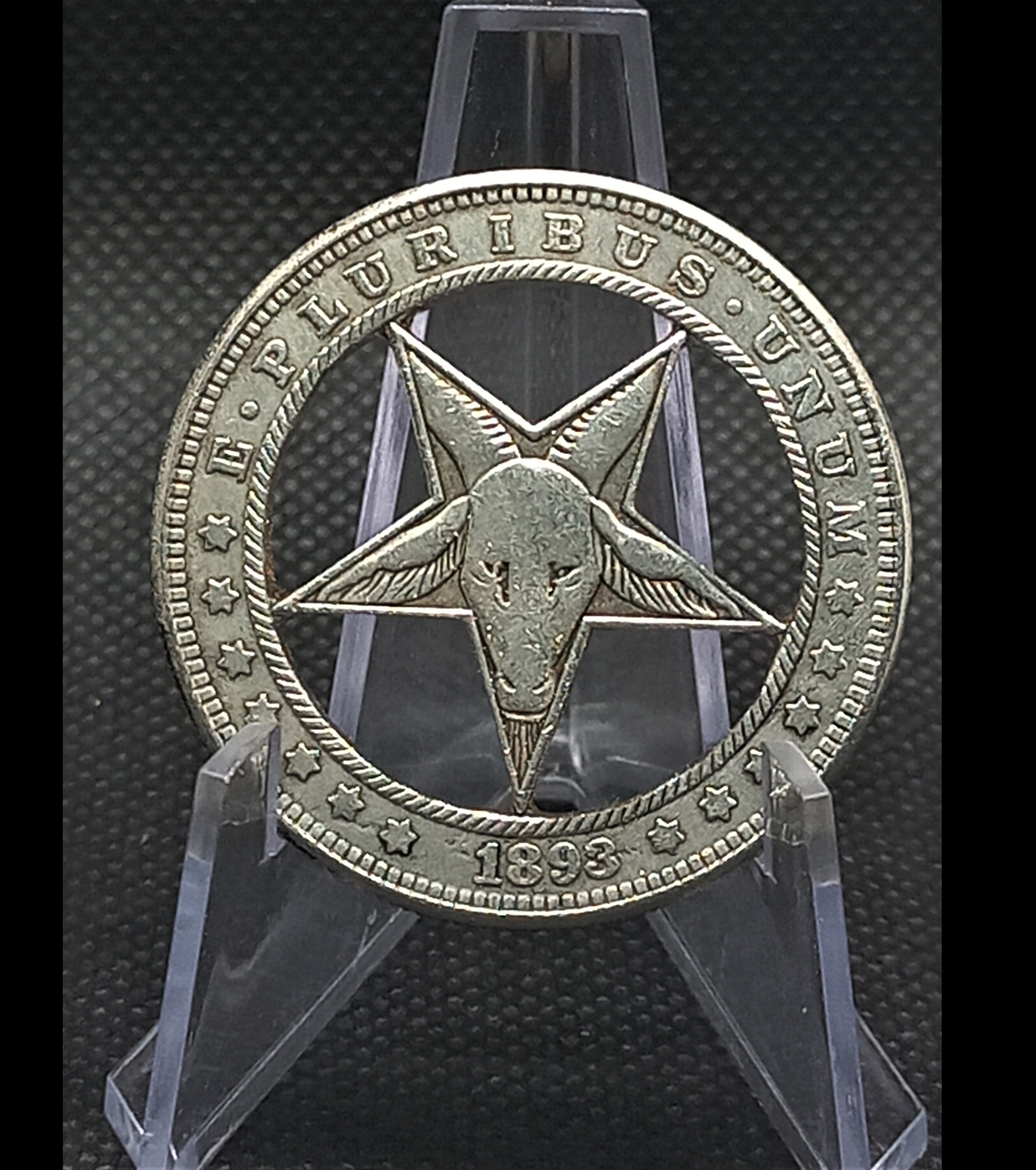 Hand Cut Satinic Ritual Lucifer Devil Hell Hobo Coin Cutting Jewelry ...