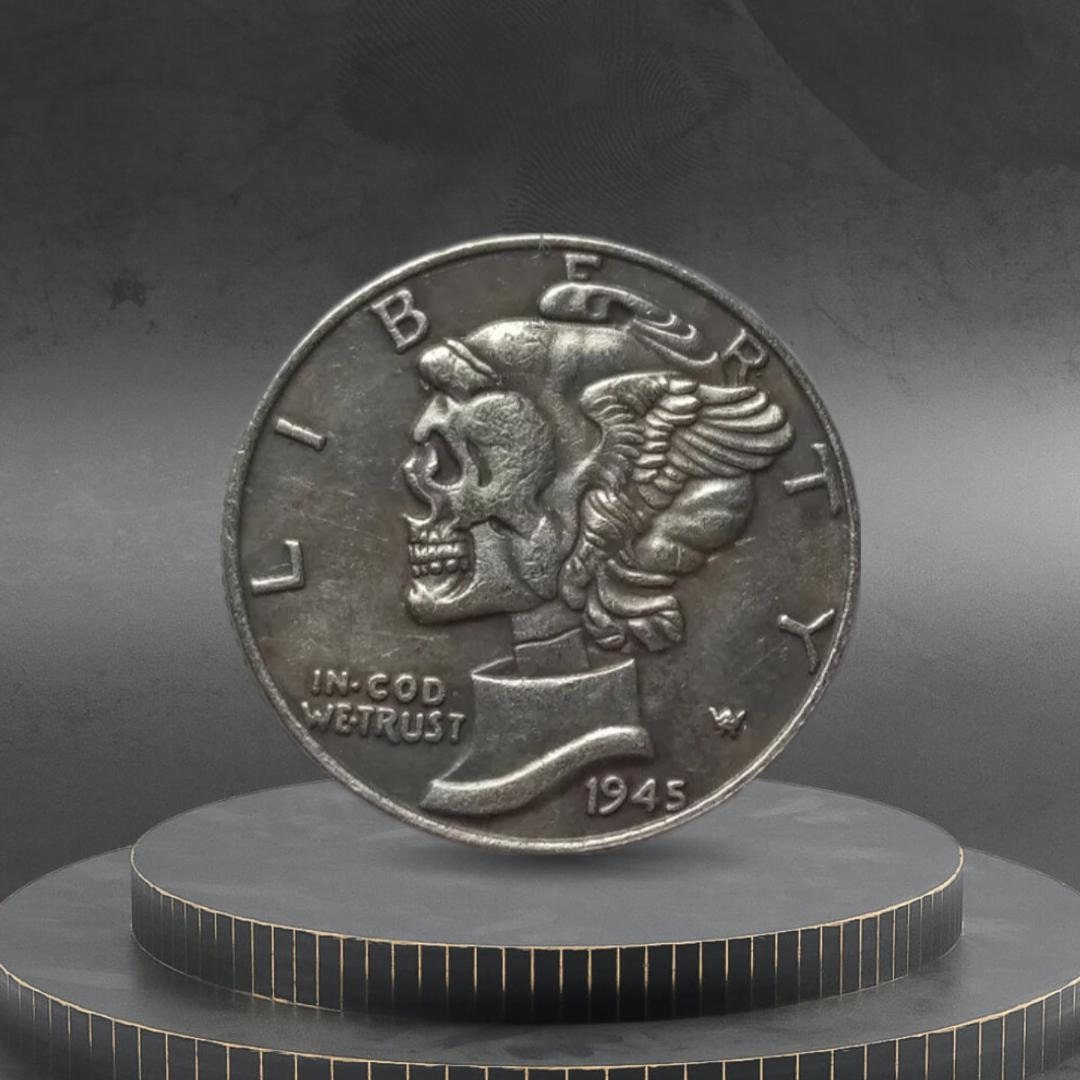 Hobo Coin Skull Mercury Winged Liberty Head Woman American Custom Coin ...