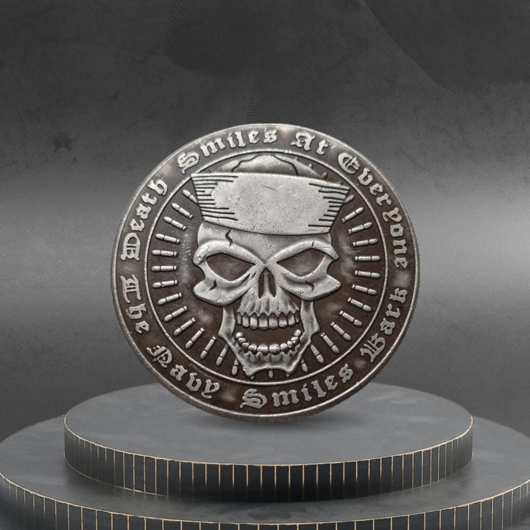 Hobo Coin Skull Navy Soldier Military Army Gothic American Custom Coin ...