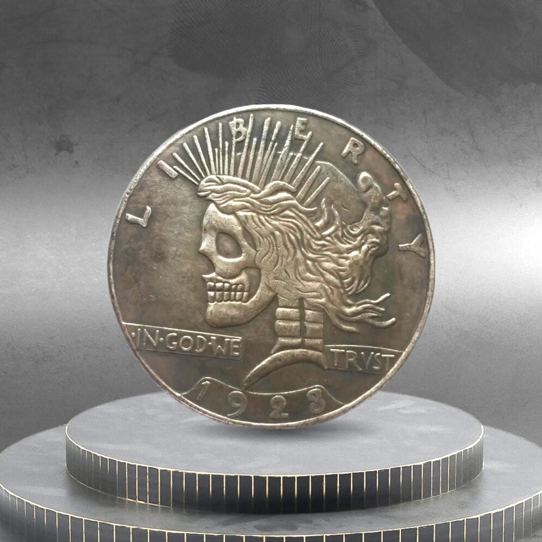 Hobo Coin Skull Liberty Morgan American Custom Coin Peace Dollar - Etsy