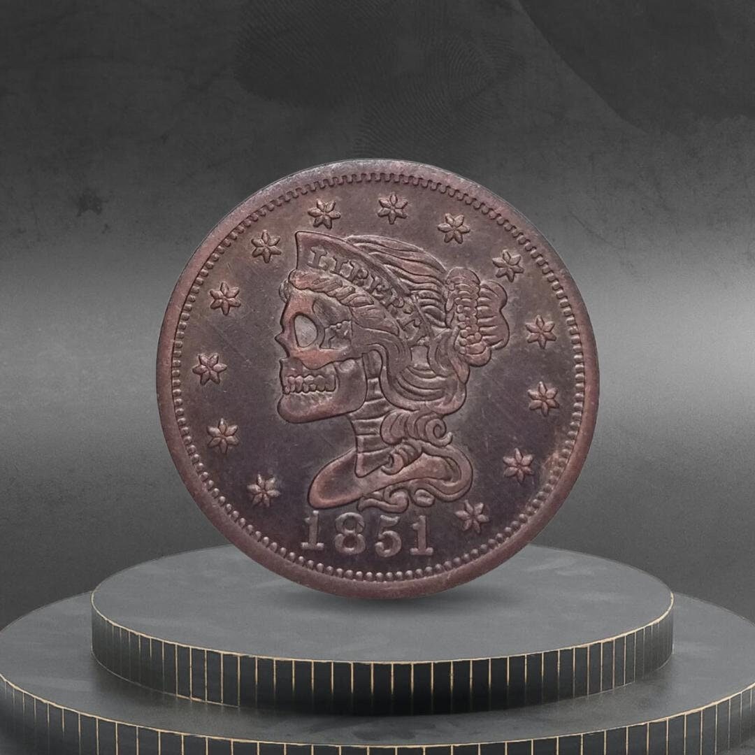 Hobo Coin Skull Indian Native American Custom Gothic Dark Art US Coin ...
