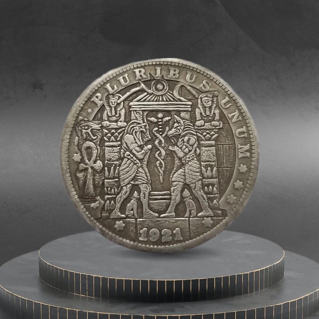 Hobo Coin Horus and Anubis Egyptian Powerful God American Custom Coin ...