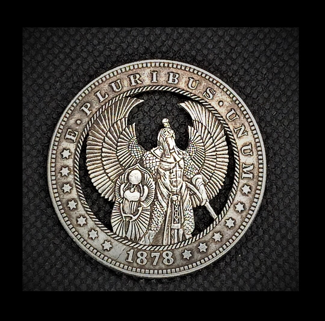 Hand Cut Set God of Ancient Egypt Fantasy Hobo Coin Cutting Jewelry Art ...