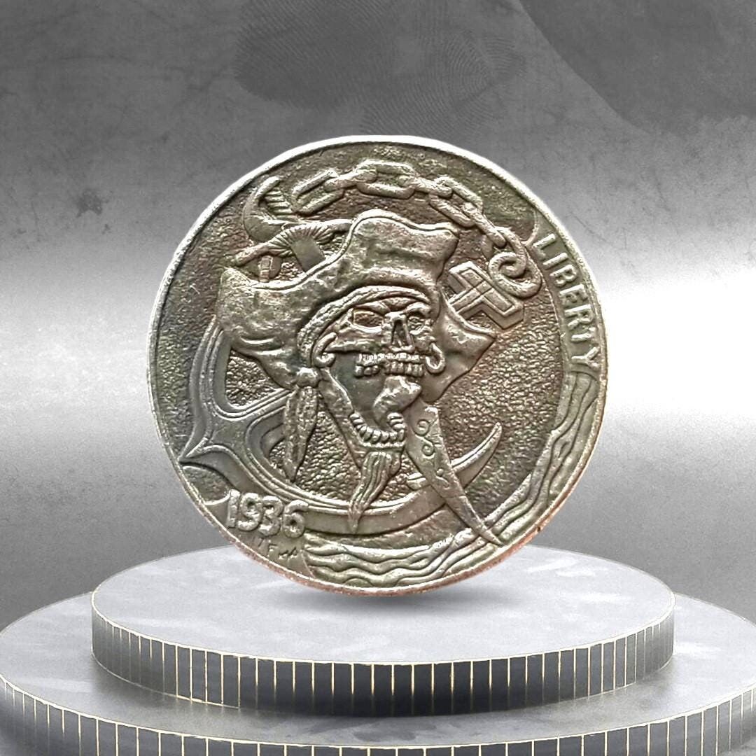 Hobo Coin Skull Captain Pirate Ocean Sea Treasure Island American ...