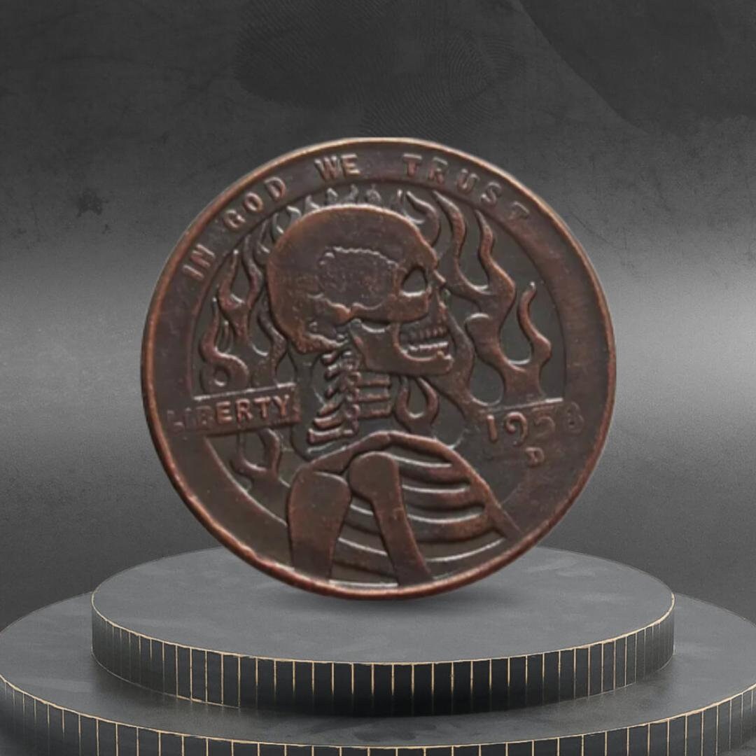 Hobo Coin Lincoln Penny Devil in Hell on Fire Gothic American Custom ...