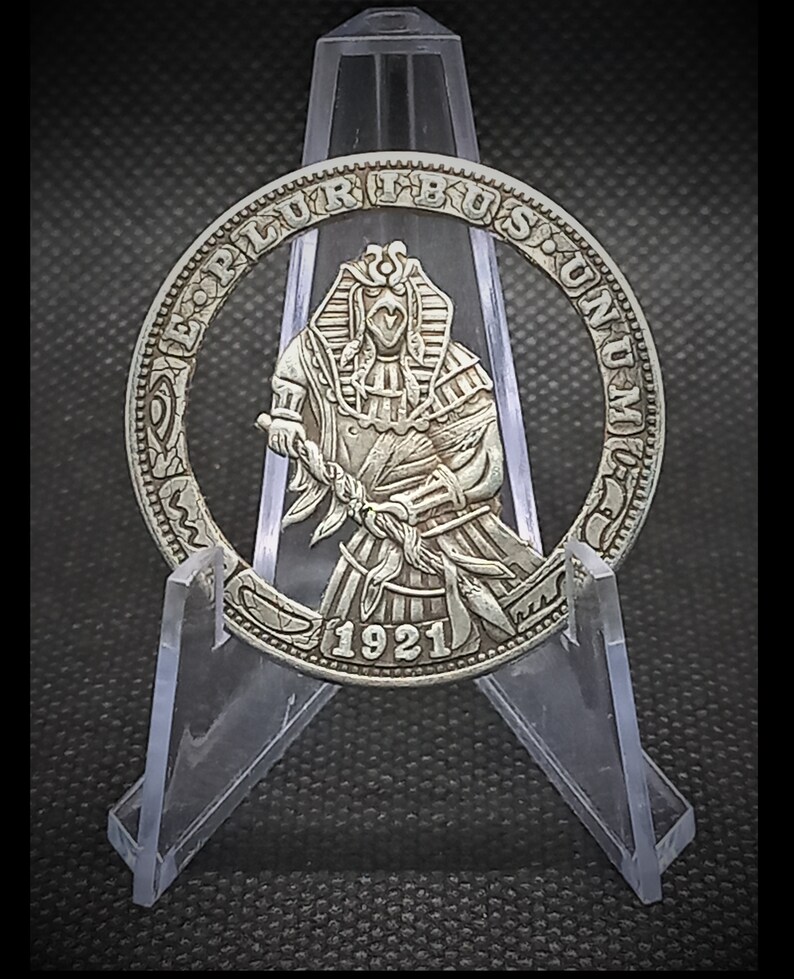 Hand Cut Set God of Ancient Egypt Fantasy Hobo Coin Cutting Jewelry Art ...