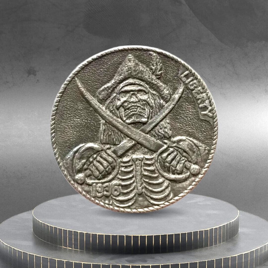 Hobo Coin Skull Pirate Davy Jones Evil Spirit Ocean Sea American Custom ...