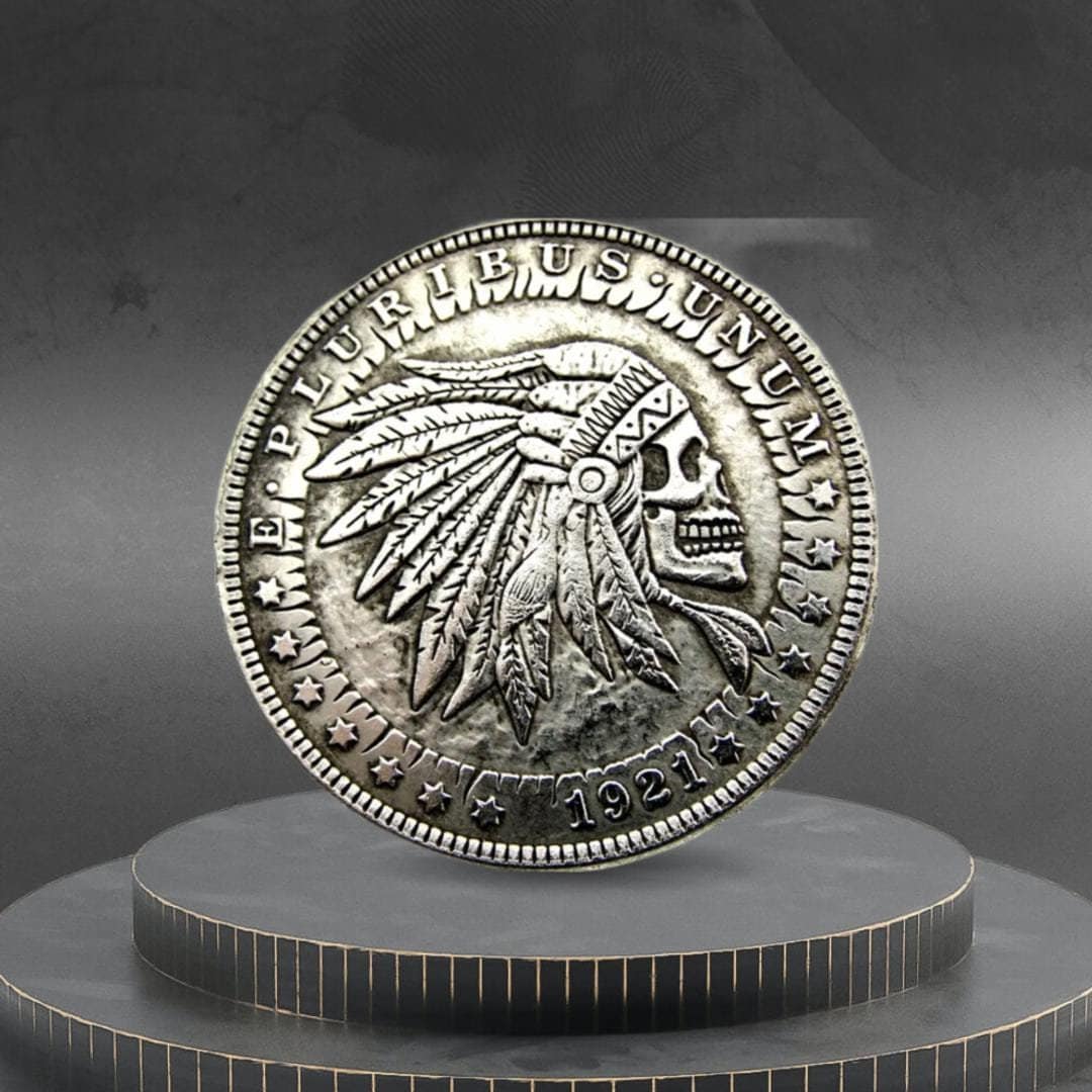 Hobo Coin Skull Indian Brave War Chief Warrior Native American Custom ...