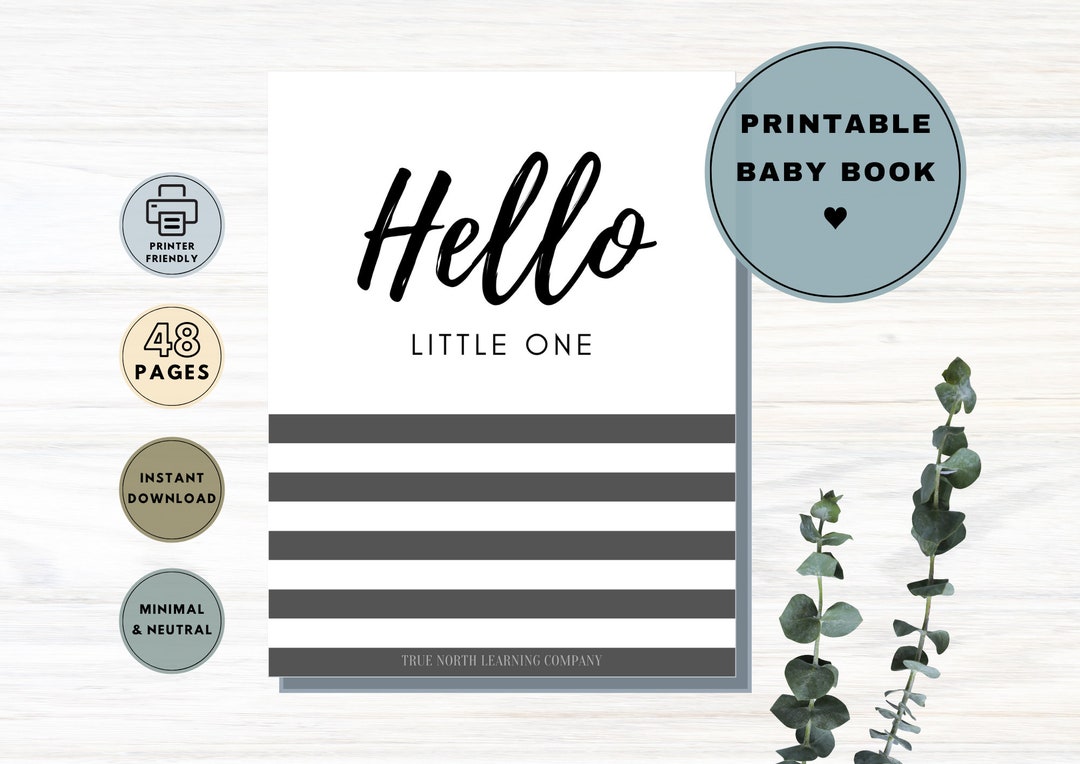 Baby Memory Book // Digital Printable Baby Book Pages // Etsy