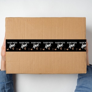 Made with Love, Editable Packing Tape, Small Business Templates, Packaging and Labels, Editable Packaging, Boutique, Templates