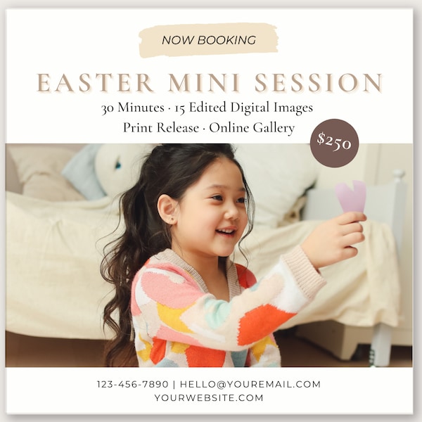 Easter Classic Mini Session Template | Mini Sessions | Photography Templates | Marketing Template | Canva | Editable | Photo Sessions