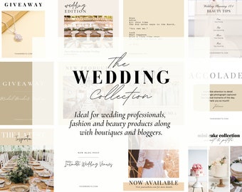Wedding Social Media Posts: Classic Canva Templates (Digital Download)