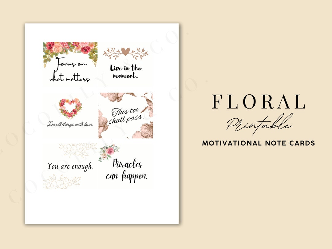 Encouragement Notes | Floral | Printable Notes | Printables ...