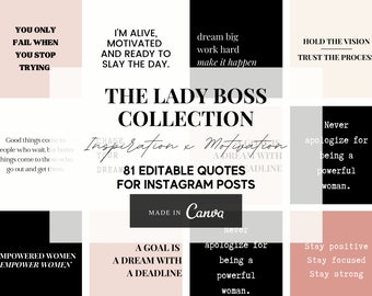 Lady Boss Instagram Quotes: 81 Editable Posts (Canva)