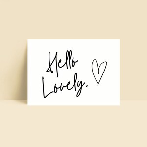 Hello Lovely, Minimal Thank You Card, Editable Small Business Thank You Card