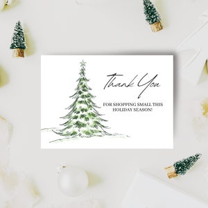 Evergreen Christmas Thank You Card Template: Small Business (Digital)