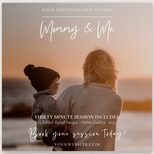 Mommy and Me Mini Session Template: Editable Canva Photography Marketing