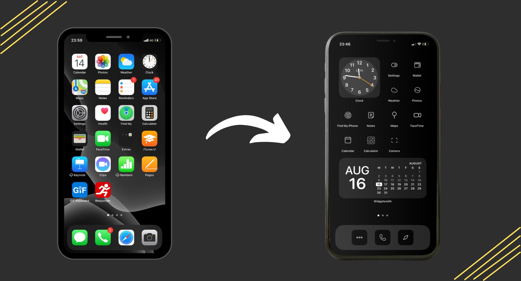 Black Minimalist iPhone Icons Pack Etsy UK