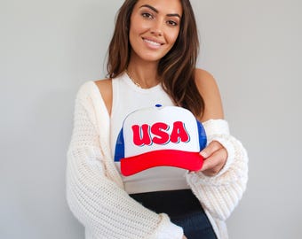 USA Trucker Hat: Red, White & Blue Patriotic Patch Hat