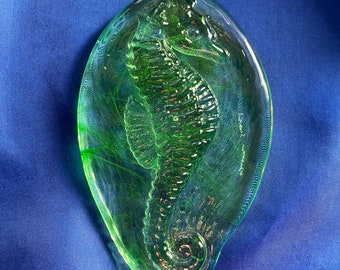 Very rare Caithness Seahorse flat paperweight.