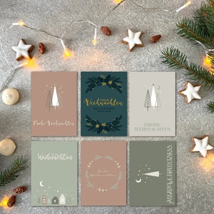 6x Weihnachtskarten Set DIN A6 Klappkarte Bild 9