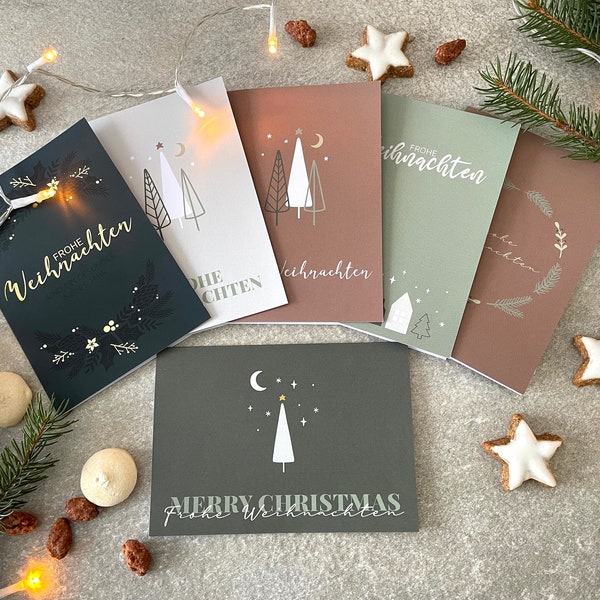 6x Weihnachtskarten (Set) | DIN A6 Klappkarte