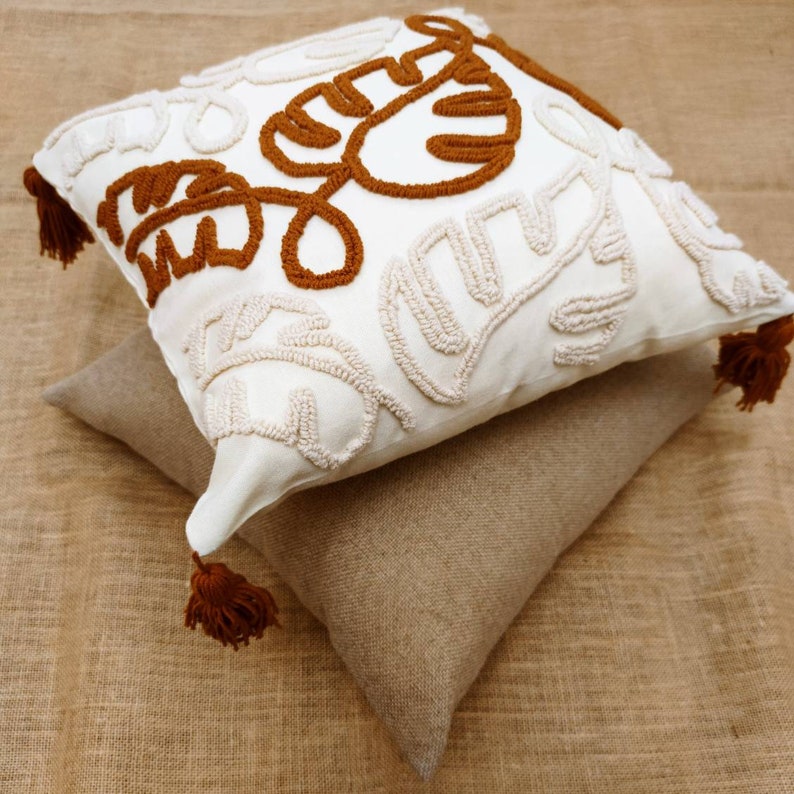 Punch Needle Embroidery Pillow Cover 40x40 Pillow Floral Etsy