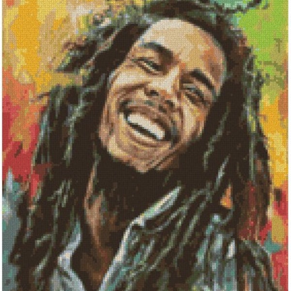 Point de croix PDF X2 Patron BOB MARLEY Art, patron seul, 14&18 Aida