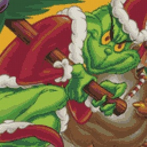 Cross stitch PDF Pattern SANTA GRINCH, Christmas pattern only 18+20 Aida