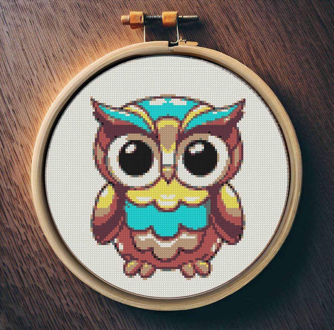 Colorful Owl - Cross Stitch PDF Pattern - Etsy
