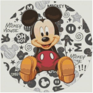 Cross stitch Pdf X3 Patterns Micky + Minnie pattern pack AIDA 22, Pattern only