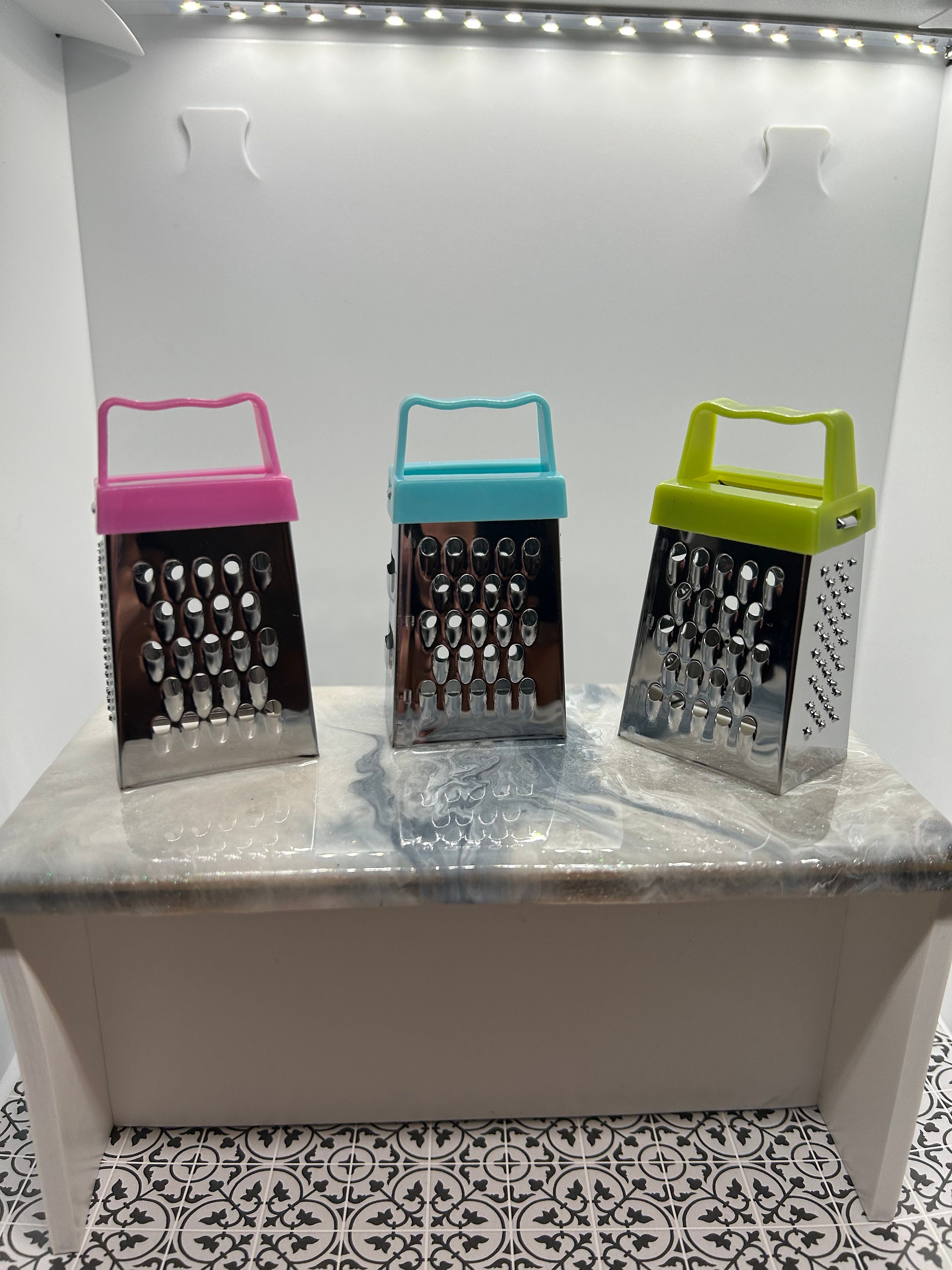 Mini REAL Cooking Miniature SS Cheese Grater (Random holder color)