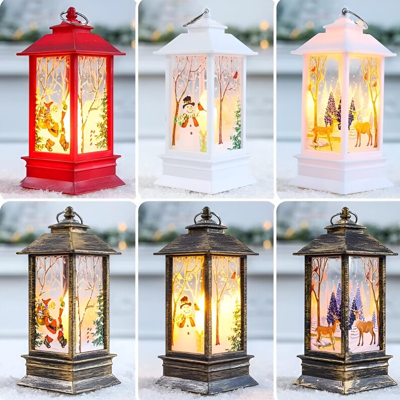 Christmas Lantern Lights, Set of 3, Merry Christmas Decorations for ...