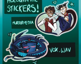 HAZBIN HOTEL VOX Shok.Wav Murdermedia Stickers In Hand